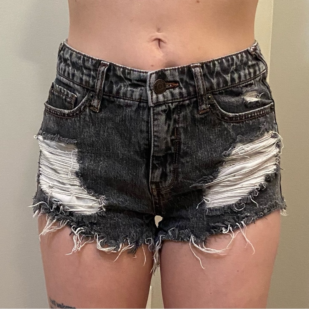 Distressed Denim Shorts
